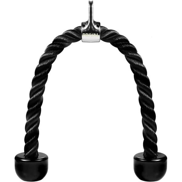 PRIVAL Triceps Touw - 70 cm - Nylon Trektouw voor Krachttraining - Fitness Accessoire met Roterende Bevestiging - Kabelstation / Pulley Accessoire