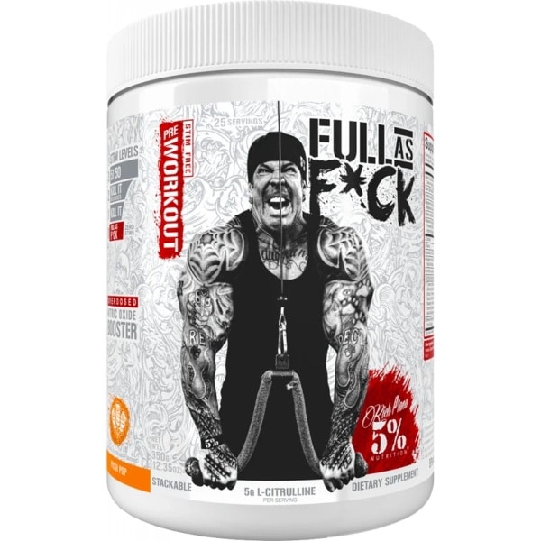 Pre-Workout - Full As F*ck 375g - 5% Nutrition Rich Piana - Blauw Bessen Lemonade