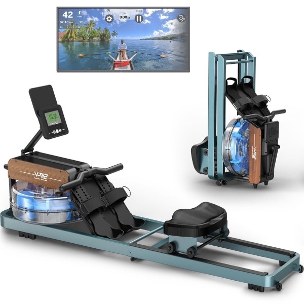 Roeitrainer - Roeimachine - Roeiapparaat - Roeitrainers - Fitnessapparaat - Waterweerstand - Inklapbaar - Max. 150 kg - Verstelbare tablethouder