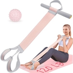 Stoffen weerstandsbanden met handvatten, 120 lbs full body workout banden, antislip elastische banden voor krachttraining, stretchband trainingsapparatuur voor benen, armen, borst, kern, polsen, enkels