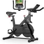 SuperRun Hometrainer - Geluidsarme Indoorfiets met LED-monitor - Fitness fiets - Verstelbaar Stuur & Zadel - 136 kg Draagvermogen - Met Tablethouder