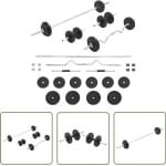 The Living Store Halterset 30 kg - Halters - Halterset - Home Gym - Krachttraining - Sport