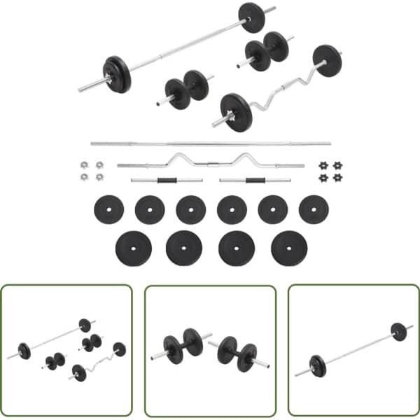 The Living Store Halterset 30 kg - Halters - Halterset - Home Gym - Krachttraining - Sport