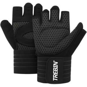 Trebin Fitness Handschoenen - Sport & Fitnesshandschoenen Heren & Dames - Krachttraining - Fitness - Crossfit - Sport handschoenen - Sporthandschoenen - Zwart - Maat L