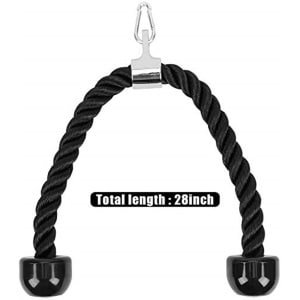 Tricepstouw voor Krachttraining - 69 cm Fitness Kabelaccessoire van Nylon met Kunststof Eindkappen - Geschikt voor Biceps, Triceps & Schoudertraining - Voor Thuis & Sportschool