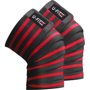 U Fit One 2 Stuks Knee Wraps - Rood Knie Wraps - Powerlifting - Kniebraces - Kniebandage - Knie bescherming krachttraining - Fitness