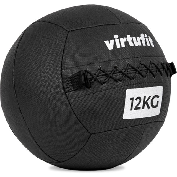 VirtuFit Wall Ball Pro - 12 kg - Fitness - Gewichtsbal - Zwart - Gewichtsbal - Krachtbal - Trainingsbal - Wall Ball - Medicijn Bal - Krachttraining - Functionele Training