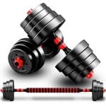 WNHB® Verstelbare Halterset - Zwart - Set van 2 Gewichten voor Krachttraining - 2-in-1 Halters voor Mannen en Vrouwen