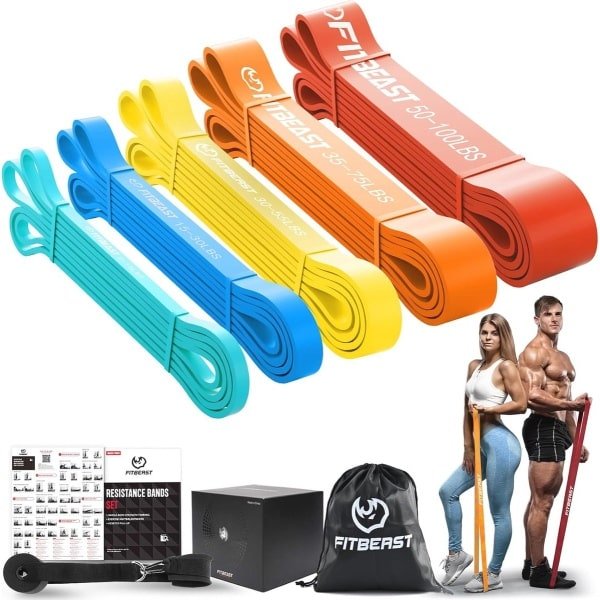 Weerstandsbanden Set voor Pull-Ups en Krachttraining - 5 Niveaus van Weerstand voor Calisthenics, CrossFit en Powerlifting