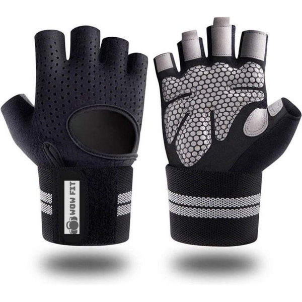 Wow Fit Sport en Fitness handschoenen XLarge Zwart|fitness handschoenen |Sport handschoenen |Grip Gloves |Fitnesshandschoenen| Crossfit | Krachttraining |Dames en Heren |Unisex handschoenen