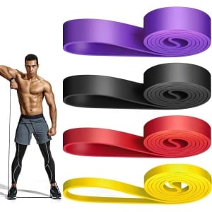 WuGU Fitnessbanden set - 4 verschillende niveaus weerstandsbanden - krachttraining pilates yoga - mannen en vrouwen.
