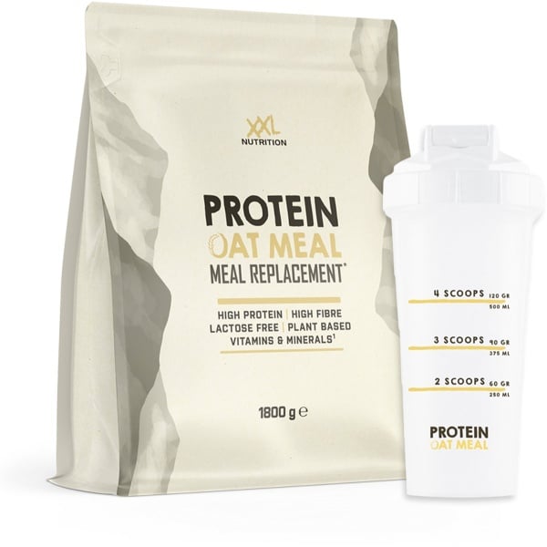 XXL Nutrition - Protein Oat Meal Incl. Shaker! - Tot 37,5 Gram Eiwit - Maaltijdshake, Havermout, Vezels, Vitaminen, Mineralen, Lactosevrij, Plantaardig, Afvallen - Vanille - 1800 gram (15-30 shakes)