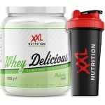 XXL Nutrition - Whey Delicious Incl. Shaker! - 80% Eiwit - Pistache - Wei Eiwitpoeder met BCAA & Glutamine, Proteine Poeder, Eiwit shake, Whey Protein - Diverse Smaken - 1000 gram (33 shakes)