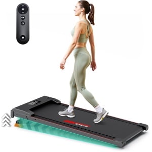 Y-RAIN Loopband, voor thuis en op kantoor,2 in 1, Walking Pad, 2,5 PK borstelloze motor, snelheidsbereik 0,8-6 km/u, met helling, LED-display, afstandsbediening, zwart.