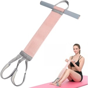 Yoga pedaal weerstandsband - Sit-up Trainingsapparaat - Anti-Broken Elastische Sit Up Trekkoord - Weerstandsbanden - elastisch trekkoord voor yoga - voor Krachttraining - Buiktrainer - draagbare unisex weerstandsoefenbanden - roze - 65*32 cm