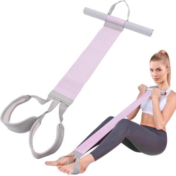 Yoga pedaal weerstandsband - Sit-up Trainingsapparaat - Anti-Broken Elastische Sit Up Trekkoord - Weerstandsbanden - elastisch trekkoord voor yoga - voor Krachttraining - Buiktrainer - draagbare unisex weerstandsoefenbanden - paars - 65*32 cm