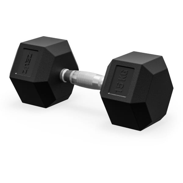 ZEUZ Hexa Dumbbell 1 Stuk 15 KG - Hexagon Gewichten - Krachttraining Dumbell geschikt voor CrossFit & Fitness