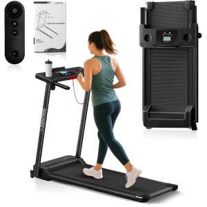 Zentriq Rise Loopband - Loopband Inklapbaar - 1-8 km/u Schokabsorberende Loopband met LED Display en Afstandsbediening - Met Flessenhouder - Rolbaar & Draagbaar voor Thuisgebruik - Walking Pad - Wandelband
