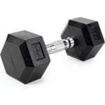 Zeshoekige halter van duurzaam met rubber gegoten ijzer voor krachttraining thuis met ergonomische handgreep - stabiel en veelzijdig dumbbell set