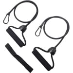 paar weerstandsbanden met handvatten en verbindingsriemen - fitness- en oefenbanden voor krachttraining, spierversteviging, fitnessapparatuur voor thuis