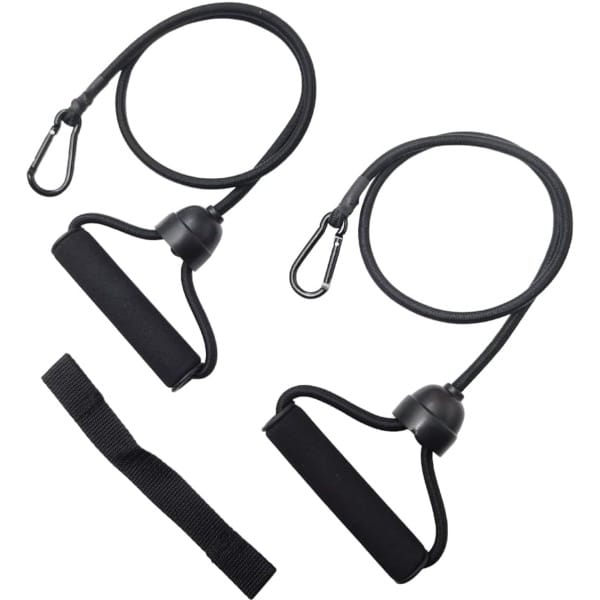 paar weerstandsbanden met handvatten en verbindingsriemen - fitness- en oefenbanden voor krachttraining, spierversteviging, fitnessapparatuur voor thuis