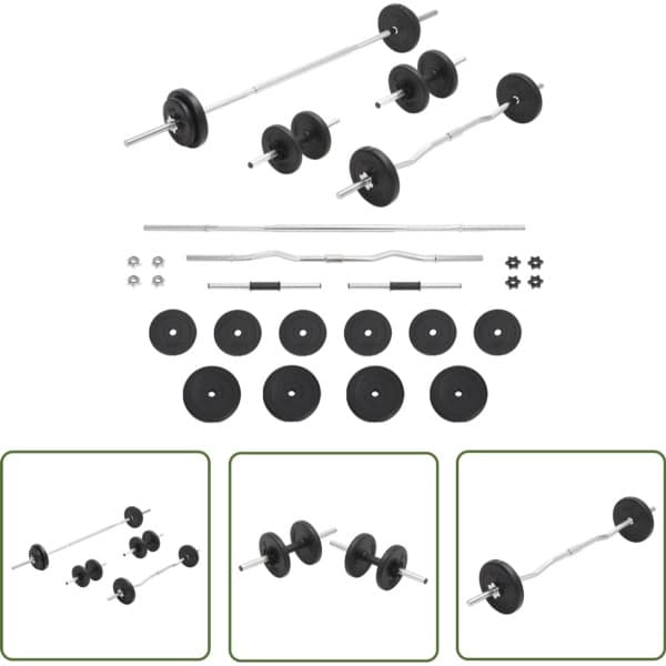 vidaXL Halterset - Halters - Halterset 30 kg - Krachttraining - Home Gym - Fitnessapparaat