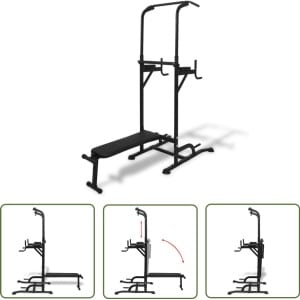 vidaXL Home Gym - Fitness Apparatuur - Fitness apparaat met sit-up bankje - Krachttraining - Krachttoestellen - Sit-up Bench