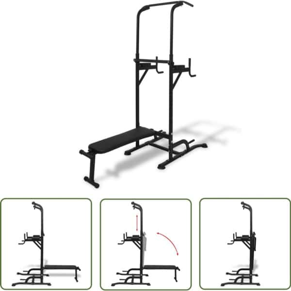 vidaXL Home Gym - Fitness Apparatuur - Fitness apparaat met sit-up bankje - Krachttraining - Krachttoestellen - Sit-up Bench