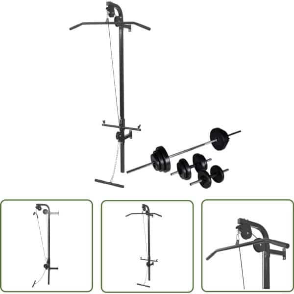 vidaXL Home Gym - Krachttoren - Krachttoren voor aan de wand met halterset 30,5 kg - Fitnessapparatuur - Halterset - Krachttraining