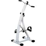 1 Hometrainer-hometrainer fiets-wit - compacte stationary exercise bike met verstelbare weerstand-hand bike voor armen en benen-ideaal als pedal exerciser for seniors thuis of in de zorg