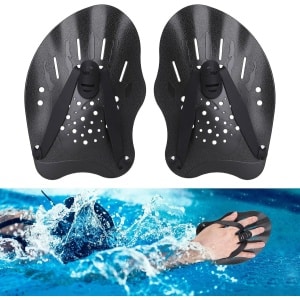 1 paar - Zwem Handpeddels - Zwemvliezen voor krachttraining - Aquatische handschoenen - Voor volwassenen en jongeren - Zwemaccessoires voor beginners en professionals(zwart)