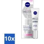 10 x NIVEA - Oogcrème - CELLular Expert Filler Anti-Veroudering - Voor ouder wordende huid - Met Hyaluronzuur & Puur Foliumzuur - 15 ml - Kraaienpootjes - Hyaluronzuur - Creatine - Puur Foliumzuur