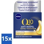 15 x NIVEA - Nachtcrème - Q10 Extra Voedend - Voor droge huid - Anti-Rimpel - Met Creatine - 50 ml - Rimpels - Fijne Lijntjes - Huidveroudering - Q10 Crème