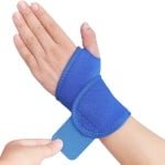 2 Stuks Wrist wraps - Krachttraining - Polsbrace - Polssteun - Polsbandage - Polsbrace Set - Blauw - Ademend Neopreen - Verstelbare Sluiting - Voor Carpale Tunnel & Artritis - Polsomtrek 15-21 cm - Geschikt voor Slapen en Sport