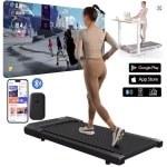 2-in-1 Walking Pad Loopband - Draagbare Loopband voor Thuis & Kantoor - Bluetooth App & Afstandsbediening - Stille Desk Treadmill tot 6 KM/U - 300 LBS Capaciteit