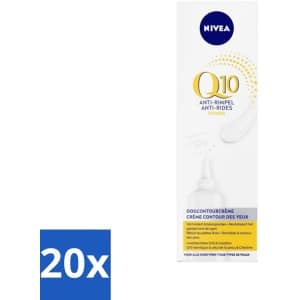 20 x NIVEA - Oogcrème - Q10 POWER - Tegen donkere kringen & rimpels - Voor alle huidtypen - Met Q10 & Creatine - 15 ml - Kraaienpootjes - Anti-aging - Oogverzorging - Q10 - Creatine