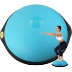 25 Inch Balansbal - 1500 lbs Opblaasbare Balanstrainer met Antislipbasis - Verbeterde Halve Trainingsbal voor Krachttraining met Voetpomp