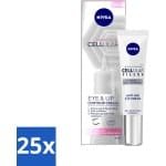 25 x NIVEA - Oogcrème - CELLular Expert Filler Anti-Veroudering - Voor ouder wordende huid - Met Hyaluronzuur & Puur Foliumzuur - 15 ml - Kraaienpootjes - Hyaluronzuur - Creatine - Puur Foliumzuur