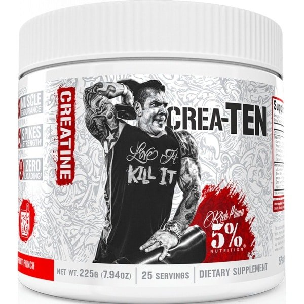5% Nutrition - Rich Piana Crea-TEN (225g) Fruit Punch - Creatine - Creatine-Mix