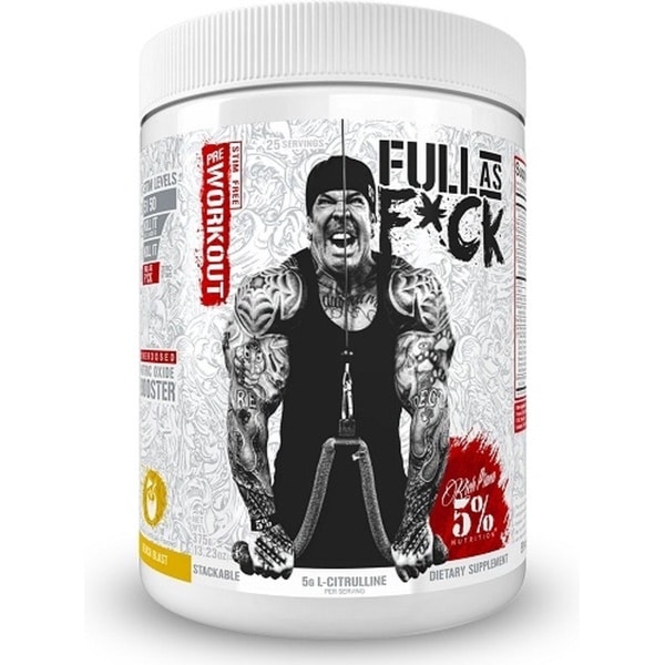 5% Nutrition - Rich Piana Full As F*ck (25 serv) Push Pop - Pre-Workout - NO Booster