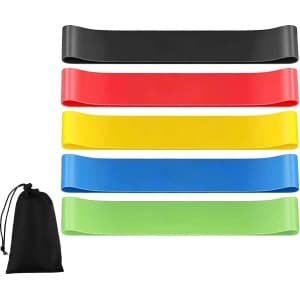 5 stuks fitnessbanden, weerstandsbanden met 6 niveaus, 100% natuurlijke latex, fitnessband, fitnessband, terrabanden, weerstandsbanden, elastische band, sport voor crossfit, yoga en pilates (5