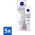 5 x NIVEA - Oogcrème - CELLular Expert Filler Anti-Veroudering - Voor ouder wordende huid - Met Hyaluronzuur & Puur Foliumzuur - 15 ml - Kraaienpootjes - Hyaluronzuur - Creatine - Puur Foliumzuur