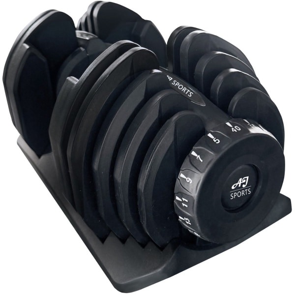 AJ-Sports Verstelbare dumbell 40kg - 5 t/m 40kg - Gewichten - Dumbell Set - Gewichten set - Halterset - Fitness gewichten - Krachttraining - Fitness - Zwart