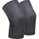 Ademende Kniebandage voor Heren en Dames - Antislip, Ondersteuning bij Sport en Herstel - Geschikt voor Hardlopen, CrossFit, Wielrennen - Zwart, XXL