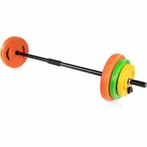 Aerobics halterset 20 kg - lange halter - halterschijven en veersluitingen - krachttraining