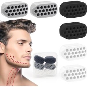 Allecto plus - 6 stuks Siliconen Kaaktrainer voor Krachttraining Kaakspieren - Food Grade - Versterken en Verstevigen van Kaak en Nek - Vrouwen Mannen