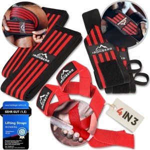 Alles-in-one set voor polsbandages, ellebogen en kniebandages - perfect voor gym, krachttraining en fitness