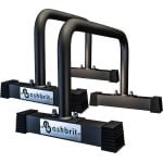 Ashbrit® Professionele Stalen Parallettes - Crossfit & Calisthenics Bars voor Push-ups - Dips & Handstands - Antislip & Duurzaam - Opdruksteunen - Krachttraining - 30 CM Hoog - Zwart
