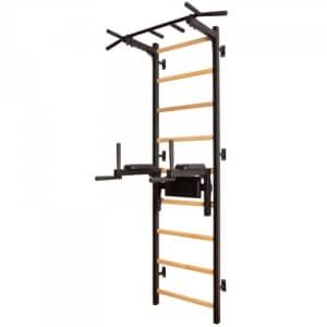 BenchK Klimrek Set 722 Zwart - Multifunctioneel Klimrek met Optrekstang en Dip Bars - Metalen Frame & Beukenhout - Krachttraining & Gymnastiek - Max. 150 kg