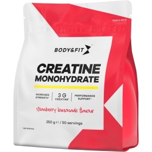 Body & Fit Creatine Monohydrate - Creatine Monohydraat - Supplement voor Spieropbouw/Prestaties - Strawberry Lemonade - 250 gram (50 doseringen)